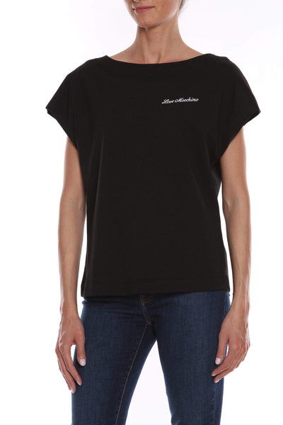 Love Moschino Black Cotton Tops & T-Shirt Black, feed-1, IT38|XS, IT40|S, IT42|M, IT44|L, IT46 | L, Love Moschino, Tops & T-Shirts - Women - Clothing at SEYMAYKA