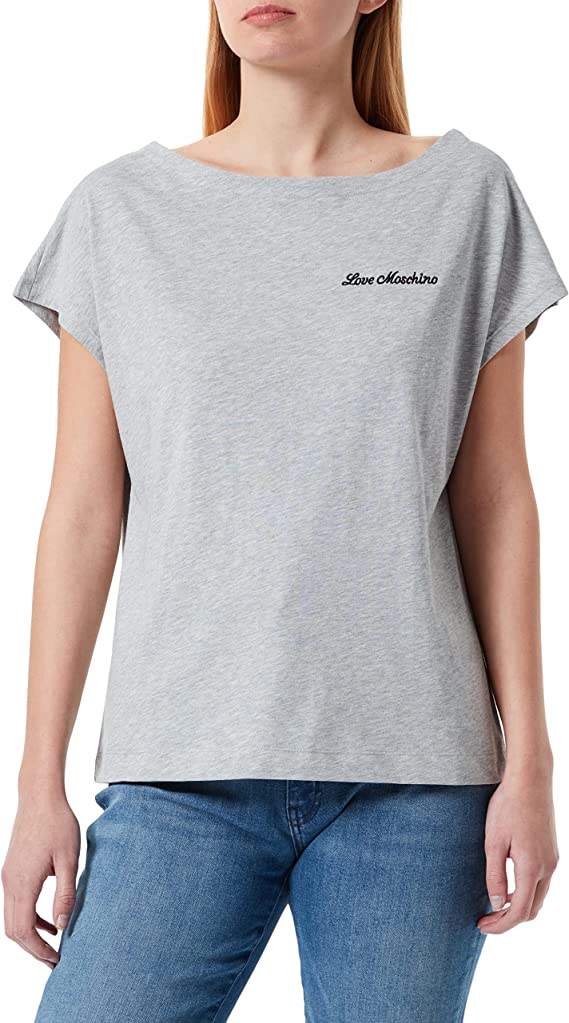 Love Moschino Gray Cotton Tops & T-Shirt feed-1, Gray, IT38|XS, IT40|S, IT42|M, IT44|L, IT46 | L, IT48 | XL, Love Moschino, Tops & T-Shirts - Women - Clothing at SEYMAYKA