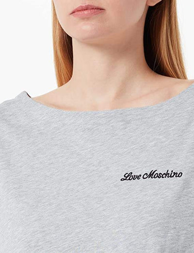 Love Moschino Gray Cotton Tops & T-Shirt feed-1, Gray, IT38|XS, IT40|S, IT42|M, IT44|L, IT46 | L, IT48 | XL, Love Moschino, Tops & T-Shirts - Women - Clothing at SEYMAYKA