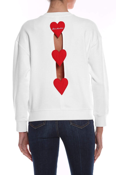 Love Moschino White Cotton Sweater feed-1, IT40|S, IT42|M, IT44|L, IT46 | L, IT48 | XL, Love Moschino, Sweaters - Women - Clothing, White at SEYMAYKA