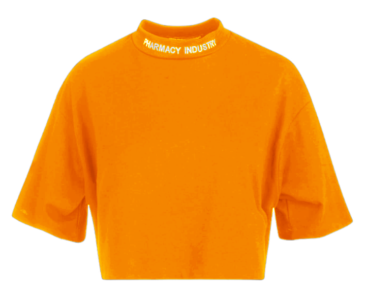 Pharmacy Industry Orange Cotton Tops & T-Shirt