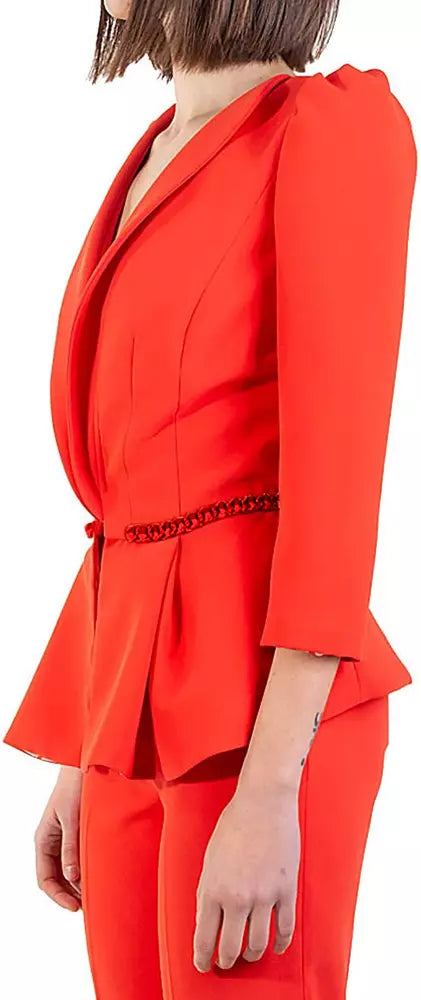 Elisabetta Franchi Red Polyester Formal Jacket