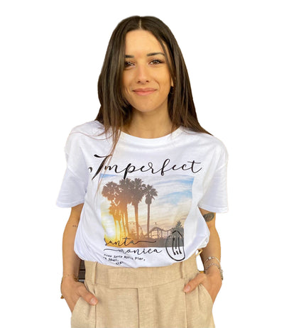 Imperfect White Cotton Tops & T-Shirt