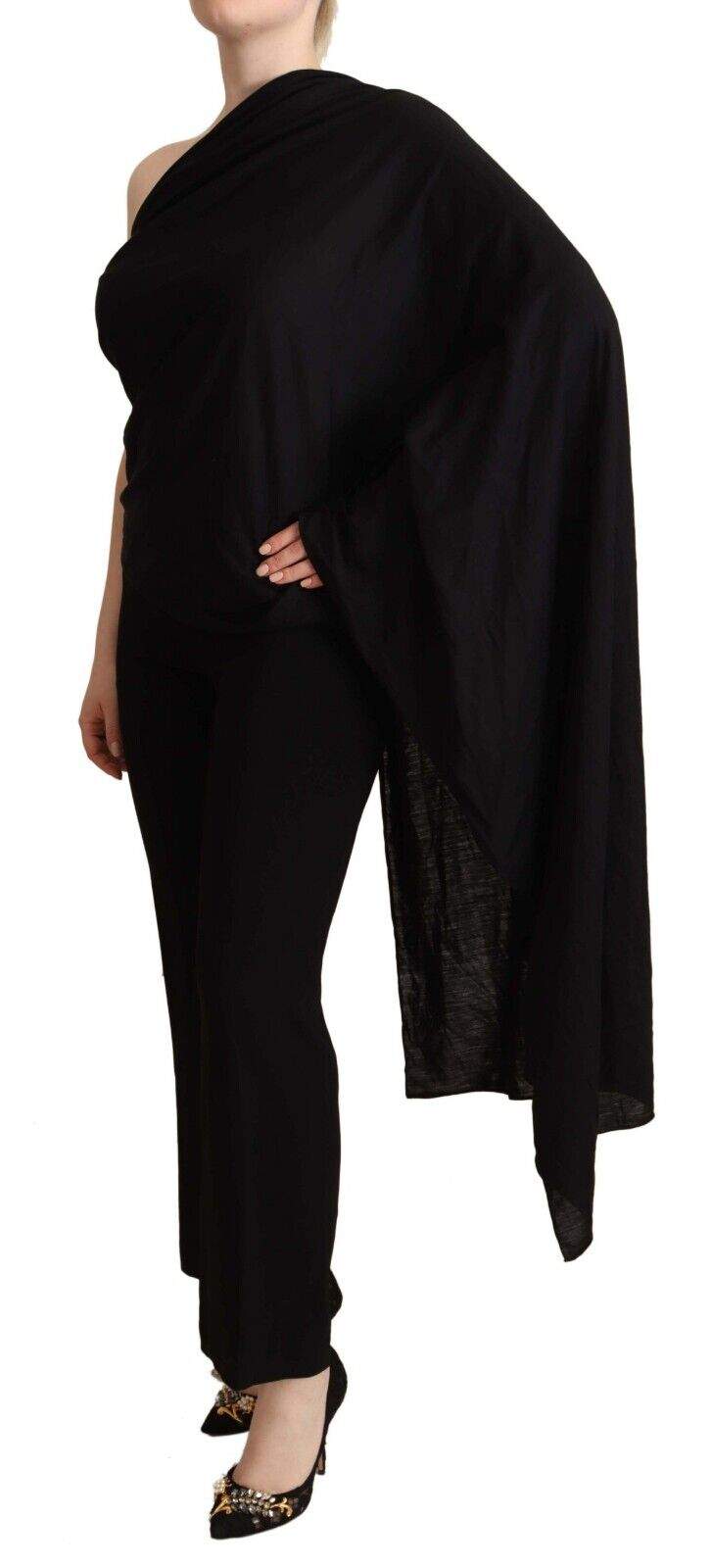 Dolce & Gabbana Black Wool Knit One Shoulder Long Sleeves Top Black, Dolce & Gabbana, feed-1, IT38|XS, IT40|S, IT42|M, IT44|L, Tops & T-Shirts - Women - Clothing at SEYMAYKA