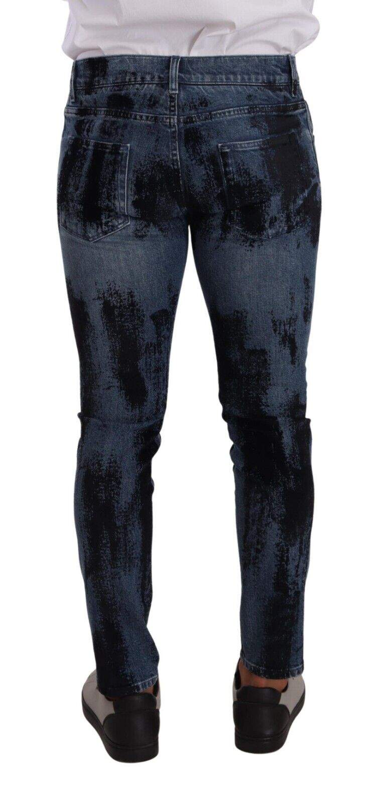 Dolce & Gabbana Blue Black Cotton Skinny Denim Jeans #men, Blue, Dolce & Gabbana, feed-1, IT48 | M, Jeans & Pants - Men - Clothing at SEYMAYKA