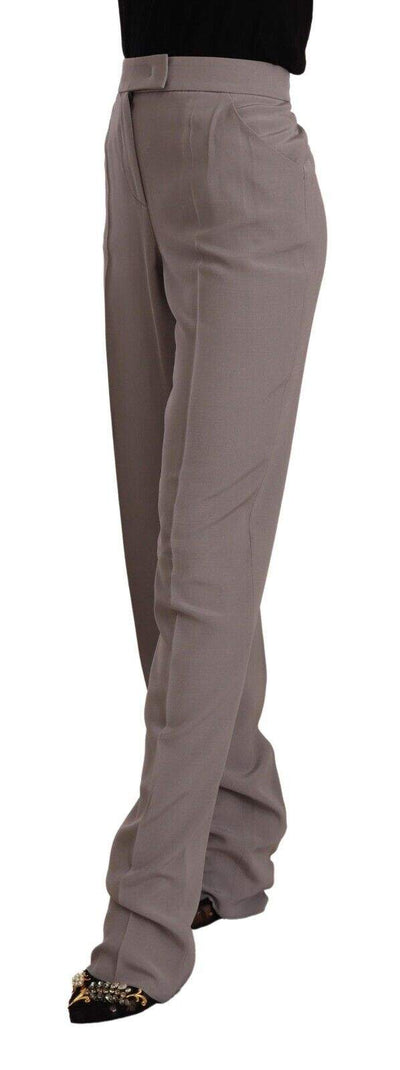 Ari Brown High Waist Silk Tapered Long Pants Armani, Brown, feed-1, IT44|L, Jeans & Pants - Women - Clothing at SEYMAYKA
