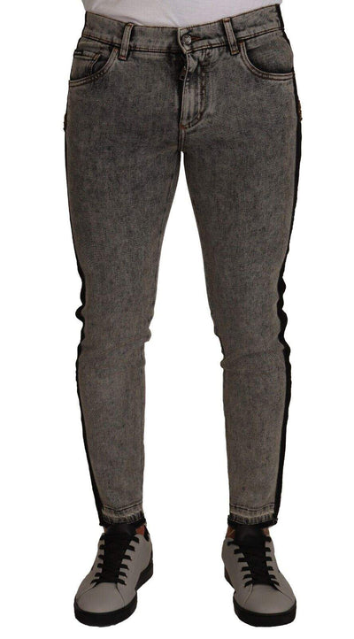 Dolce & Gabbana Gray Wash Crown Embellished Skinny Denim Jeans #men, Dolce & Gabbana, feed-1, Gray, IT48 | M, Jeans & Pants - Men - Clothing at SEYMAYKA