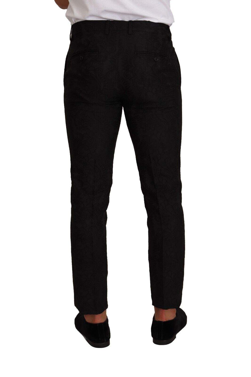 Dolce & Gabbana Black Floral Brocade Slim Dress Pants #men, Black, Dolce & Gabbana, feed-1, IT48 | M, Jeans & Pants - Men - Clothing at SEYMAYKA