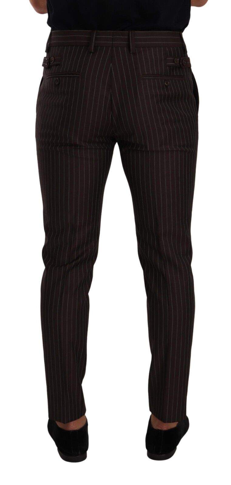 Dolce & Gabbana Brown Striped Wool Formal Trouser Dress Pants #men, Brown, Dolce & Gabbana, feed-1, IT48 | M, Jeans & Pants - Men - Clothing at SEYMAYKA