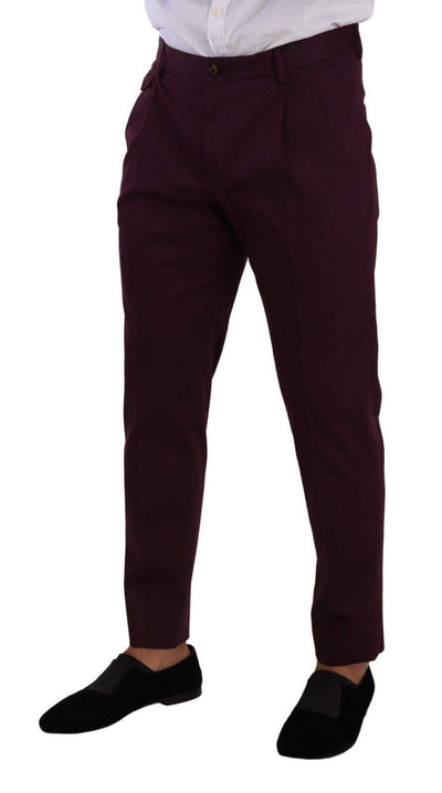 Dolce & Gabbana Purple Cotton Tapered Chinos Dress Pants #men, Dolce & Gabbana, feed-1, IT48 | M, Jeans & Pants - Men - Clothing, Purple at SEYMAYKA