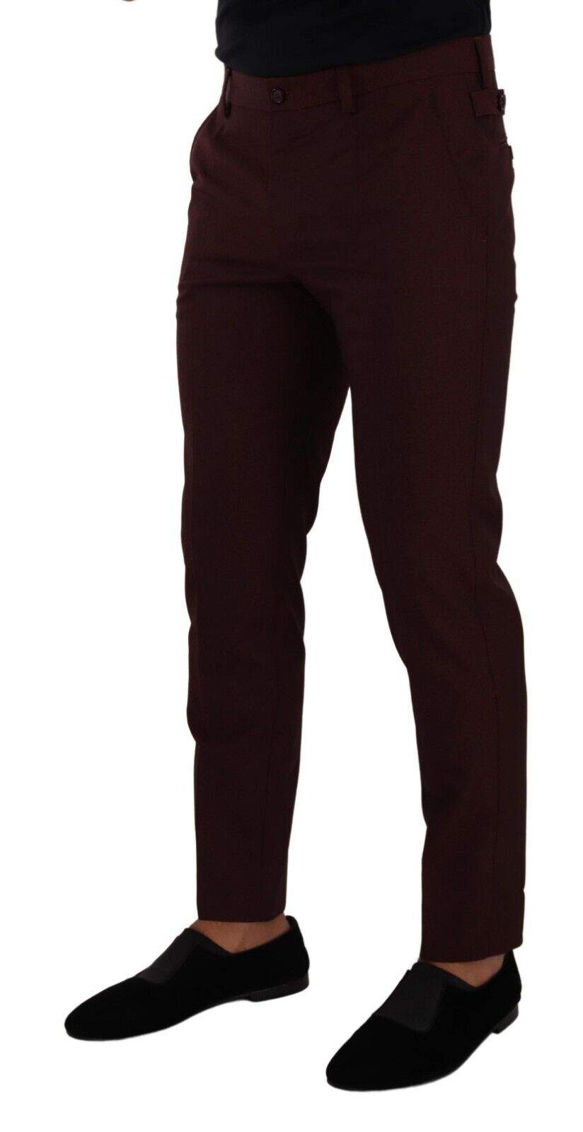 Dolce & Gabbana Maroon Bordeaux Skinny Slim Trouser Pants #men, Bordeaux, Dolce & Gabbana, feed-1, IT48 | M, Jeans & Pants - Men - Clothing at SEYMAYKA
