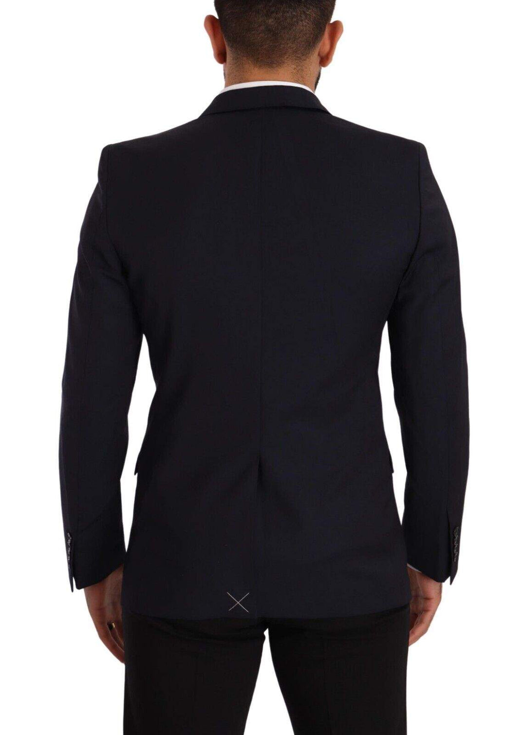 Dolce & Gabbana Dark Blue Single Breasted Coat MARTINI Blazer #men, Blazers - Men - Clothing, Blue, Dolce & Gabbana, feed-1, IT46 | S at SEYMAYKA