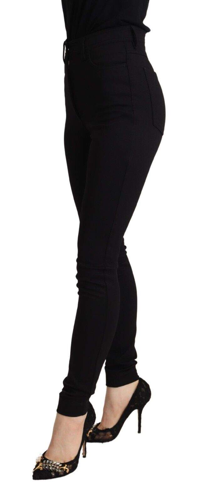 Dolce & Gabbana Black High Waist Skinny Slim Fit Pants Black, Dolce & Gabbana, feed-1, IT40|S, Jeans & Pants - Women - Clothing at SEYMAYKA