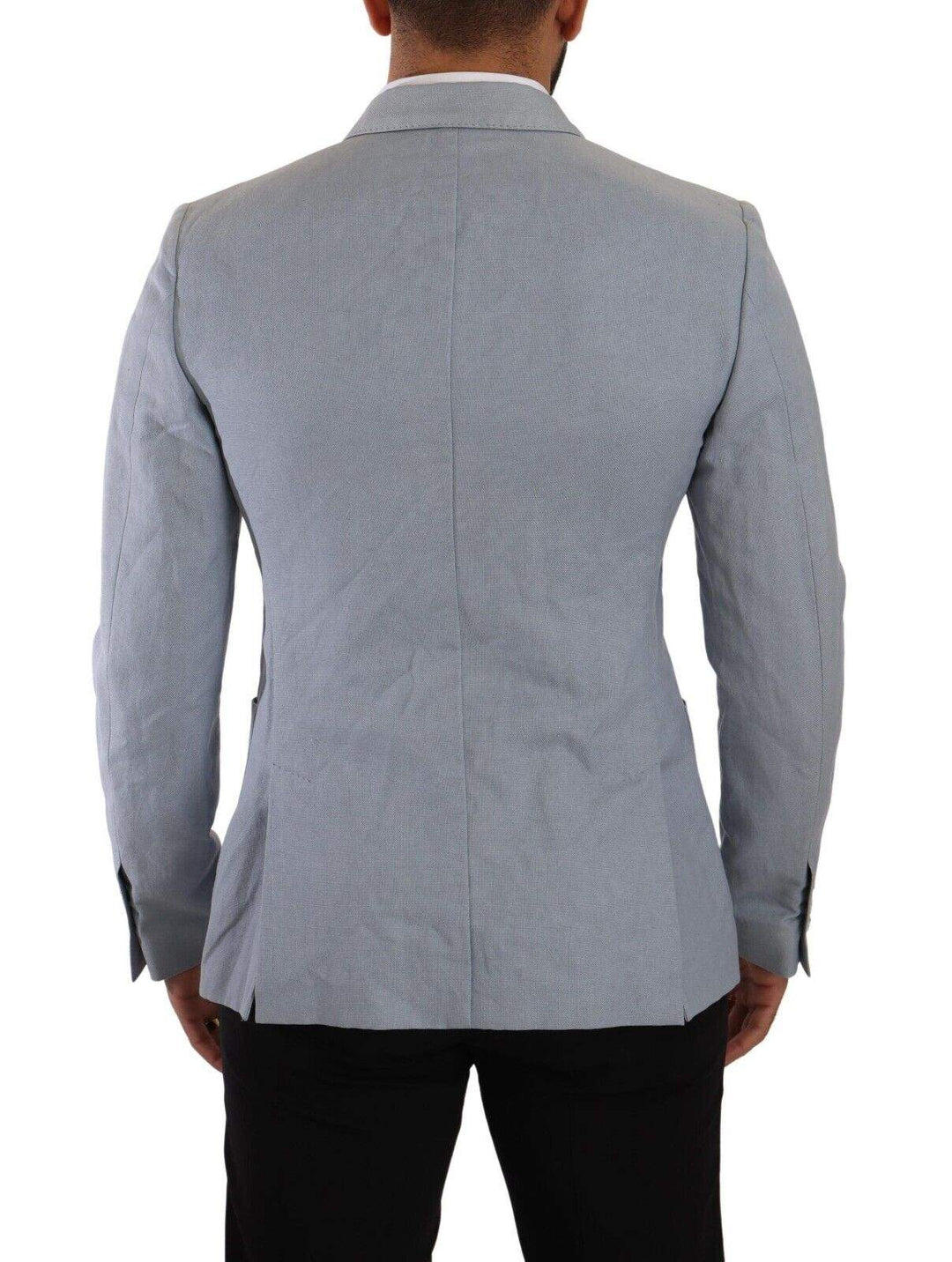 Dolce & Gabbana Blue Cotton Linen Slim Fit Jacket Coat Blazer #men, Blazers - Men - Clothing, Dolce & Gabbana, feed-1, IT50 | L, Light Blue at SEYMAYKA