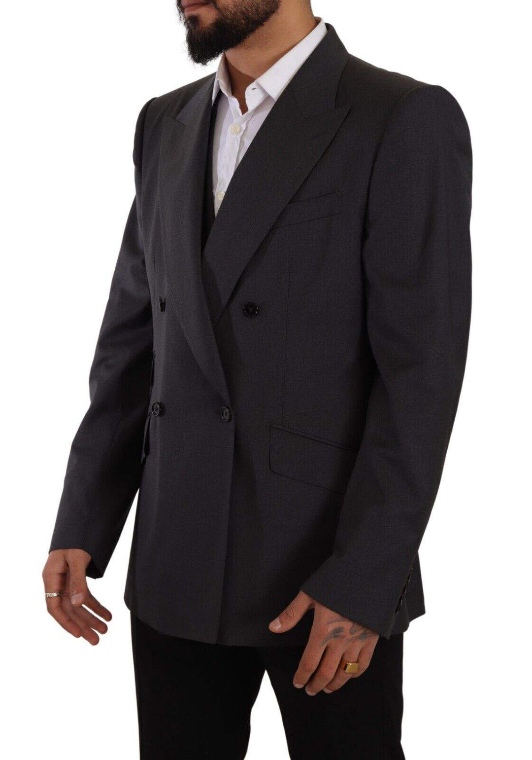Dolce & Gabbana Gray Double Breasted 2 Piece SICILIA Blazer #men, Blazers - Men - Clothing, Dolce & Gabbana, feed-1, Gray, IT56 | XL at SEYMAYKA