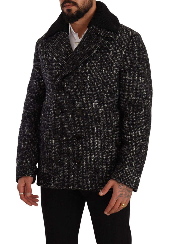 Dolce & Gabbana Black Wool Double Breasted Coat  Jacket #men, Black and Gray, Dolce & Gabbana, feed-1, IT48 | M, Jackets - Men - Clothing at SEYMAYKA