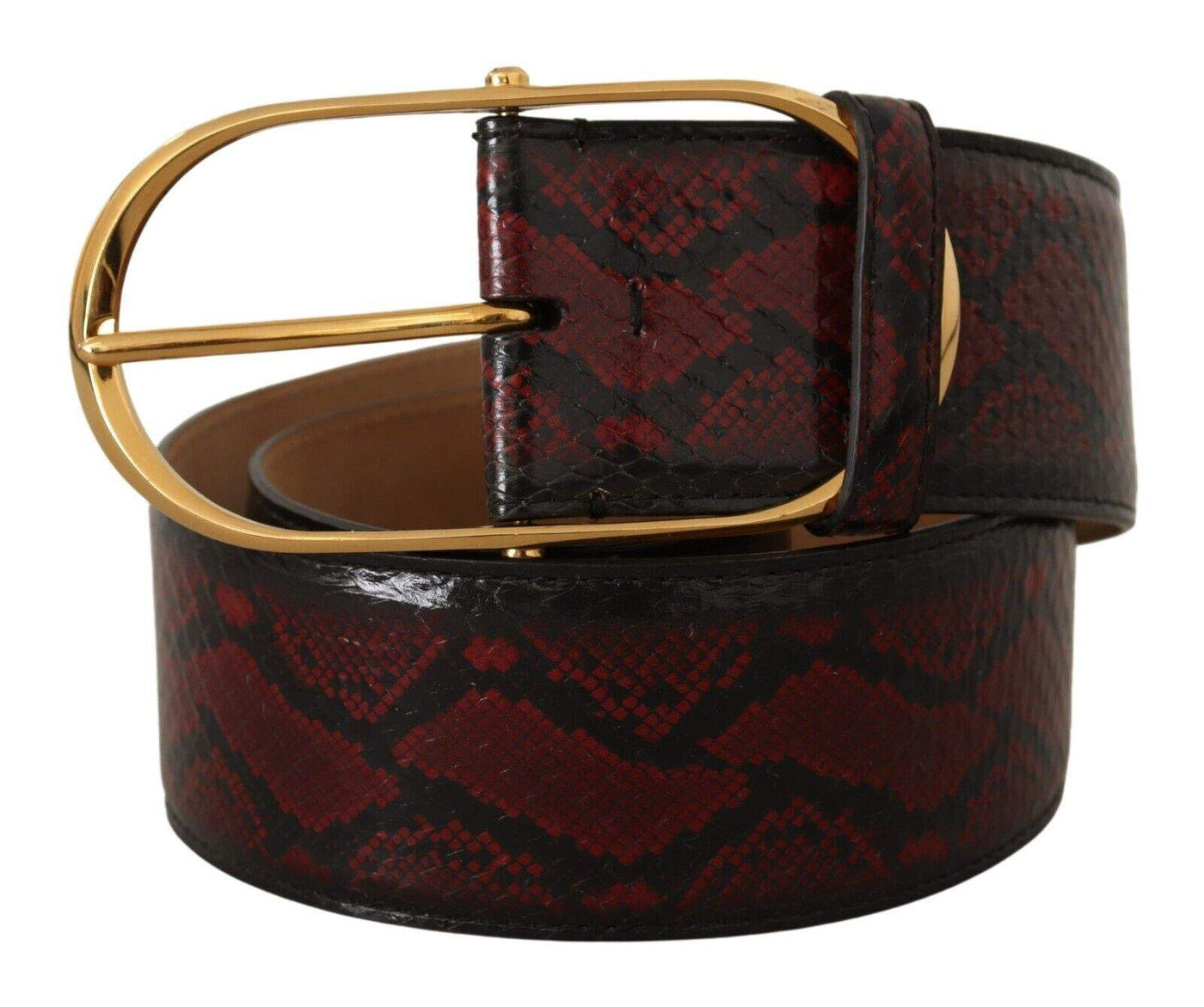 Dolce & Gabbana Red Exotic Leather Gold Oval Buckle Belt 75 cm / 30 Inches, Belts - Women - Accessories, Dolce & Gabbana, feed-1, Red at SEYMAYKA