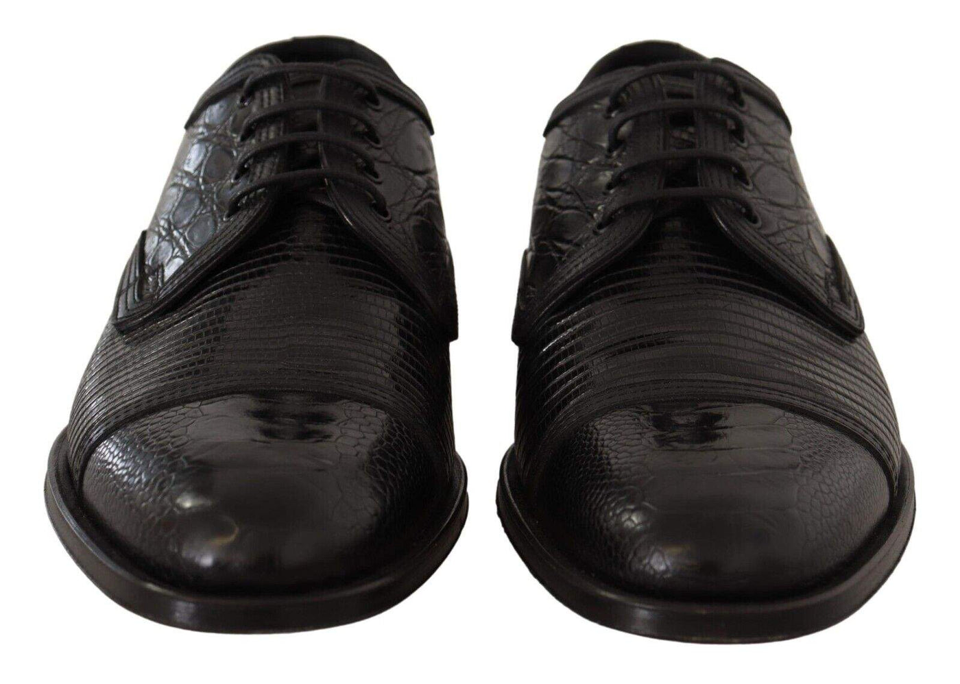 Dolce & Gabbana Black Exotic Leather Lace Up Formal Derby Shoes #men, Black, Dolce & Gabbana, EU44/US11, feed-1, Formal - Men - Shoes at SEYMAYKA