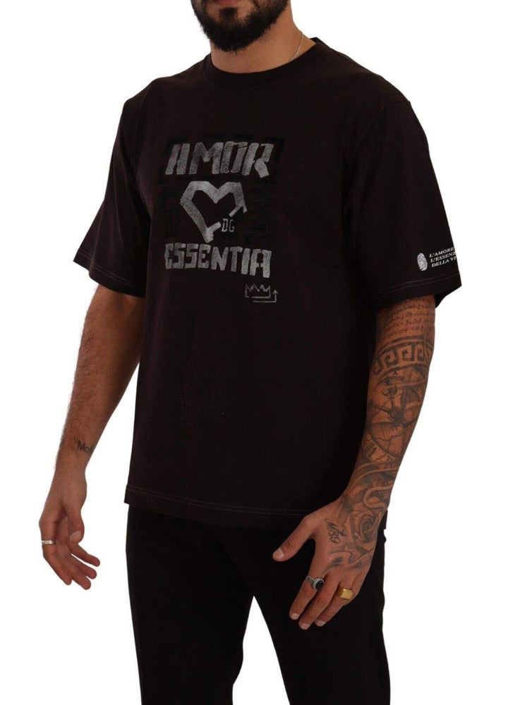 Dolce & Gabbana Bordeaux Cotton L-Amore Print Crewneck T-shirt #men, Bordeaux, Dolce & Gabbana, feed-1, L, M, S, T-Shirts - Men - Clothing, XL, XS at SEYMAYKA