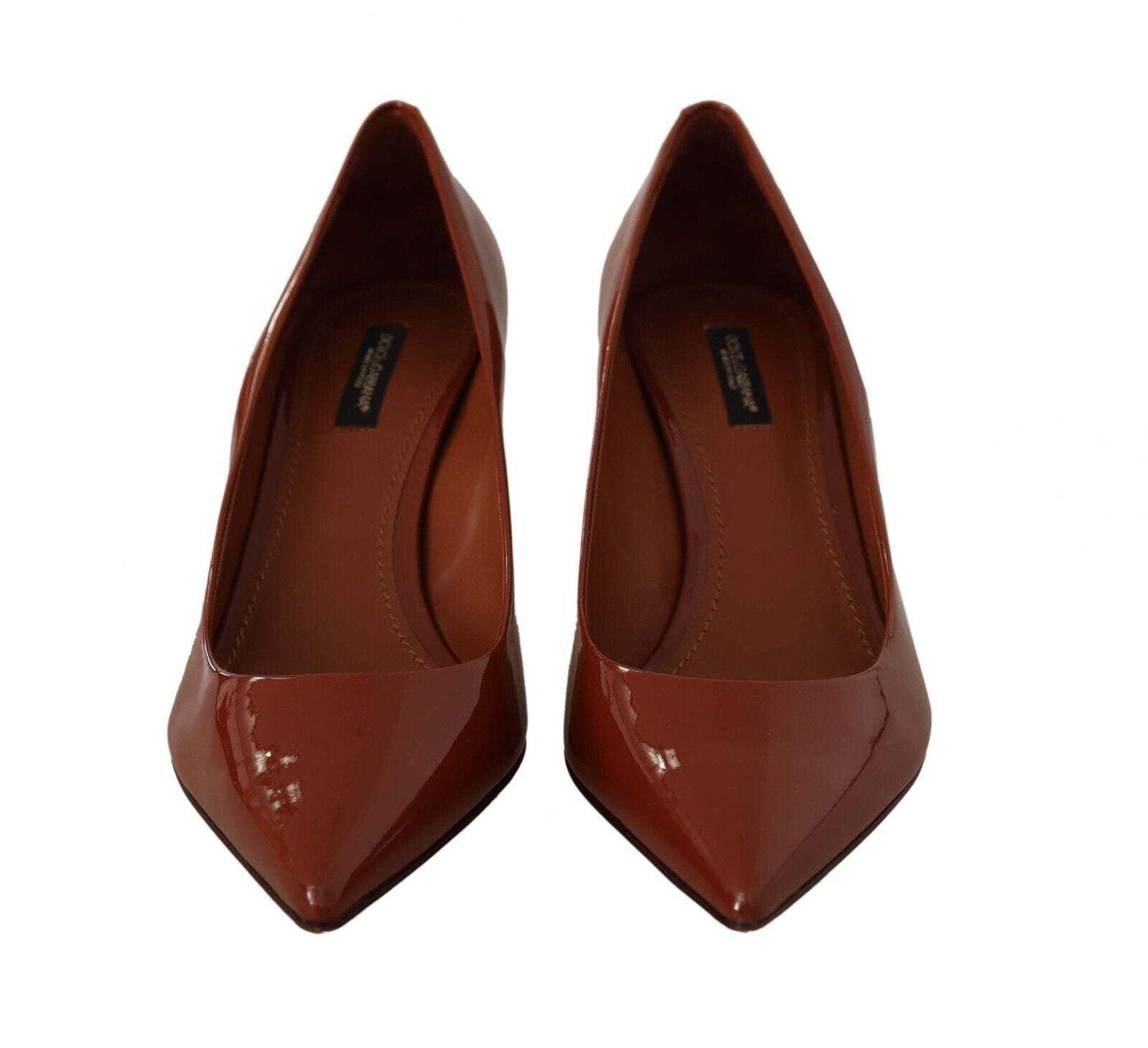 Dolce & Gabbana Brown Kitten Heels Pumps Patent Leather Brown, Dolce & Gabbana, EU39/US8.5, feed-1, Pumps - Women - Shoes at SEYMAYKA