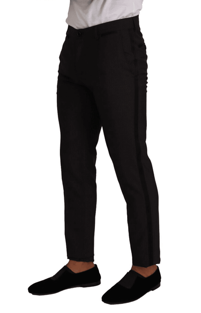 Dolce & Gabbana Black Brown Formal Tuxedo Dress Pants #men, Black and Brown, Dolce & Gabbana, feed-1, IT48 | M, Jeans & Pants - Men - Clothing at SEYMAYKA