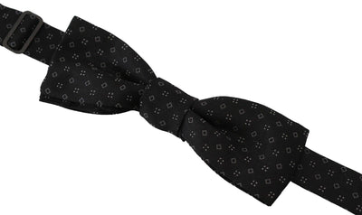 Dolce & Gabbana Black Silk Patterned Necktie  Accessory Bow Tie