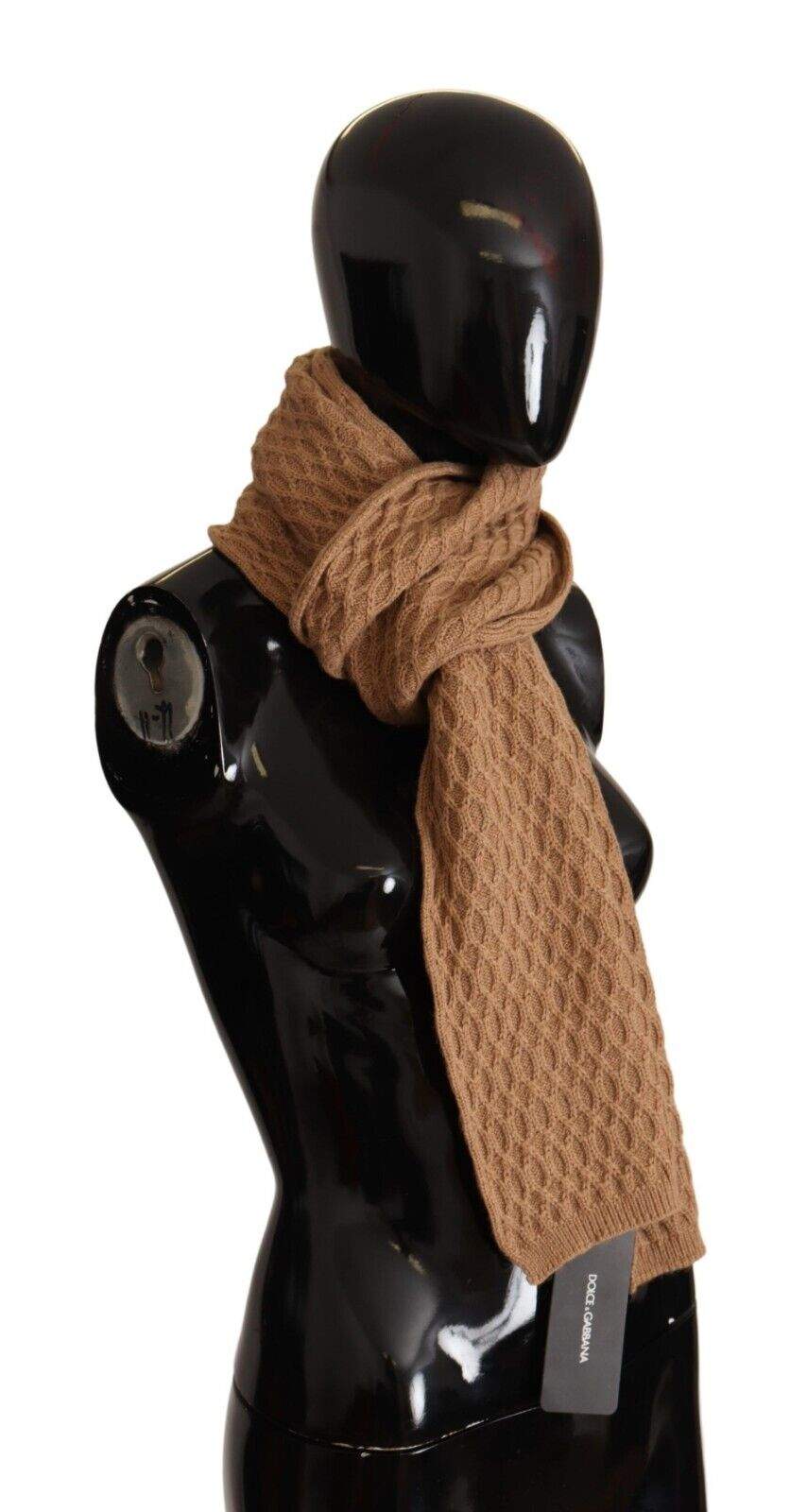 Dolce & Gabbana Dark Brown Wrap Shawl Knitted Camel Scarf Brown, Dolce & Gabbana, feed-1, Scarves - Women - Accessories at SEYMAYKA
