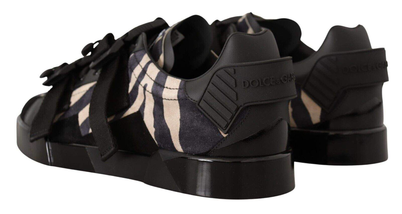 Dolce & Gabbana Black White Zebra Suede Rubber Sneakers Shoes #men, Black and White, Dolce & Gabbana, EU44/US11, feed-1, Sneakers - Men - Shoes at SEYMAYKA