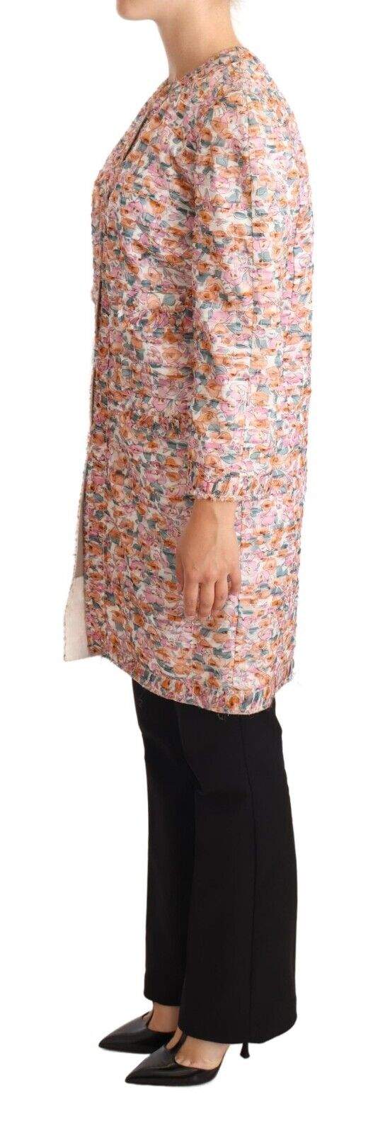 Dolce & Gabbana Multicolor Floral Print Silk Trench Coat Jacket Dolce & Gabbana, feed-1, IT40 | M, Jackets & Coats - Women - Clothing, Multicolor at SEYMAYKA