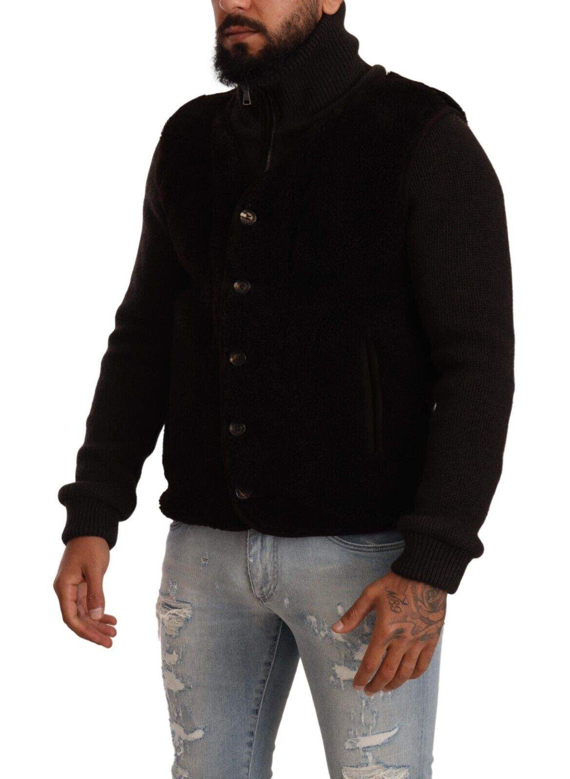 Dolce & Gabbana Black Leather s Turtle Neck Coat Jacket #men, Black, Dolce & Gabbana, feed-1, IT48 | M, Jackets - Men - Clothing at SEYMAYKA