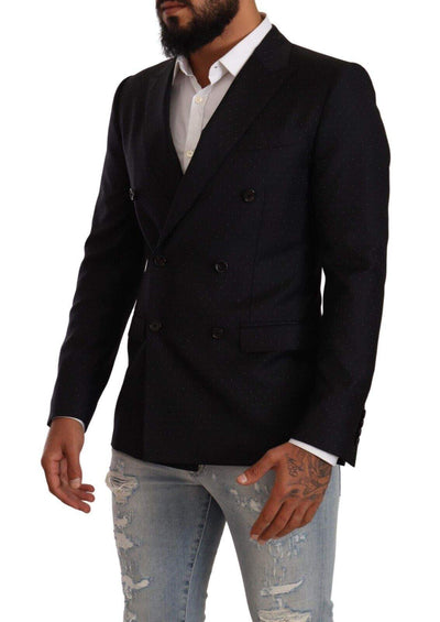 Dolce & Gabbana Black Dotted Double Breasted MARTINI Jacket #men, Black, Dolce & Gabbana, feed-1, IT46 | S, Jackets - Men - Clothing at SEYMAYKA