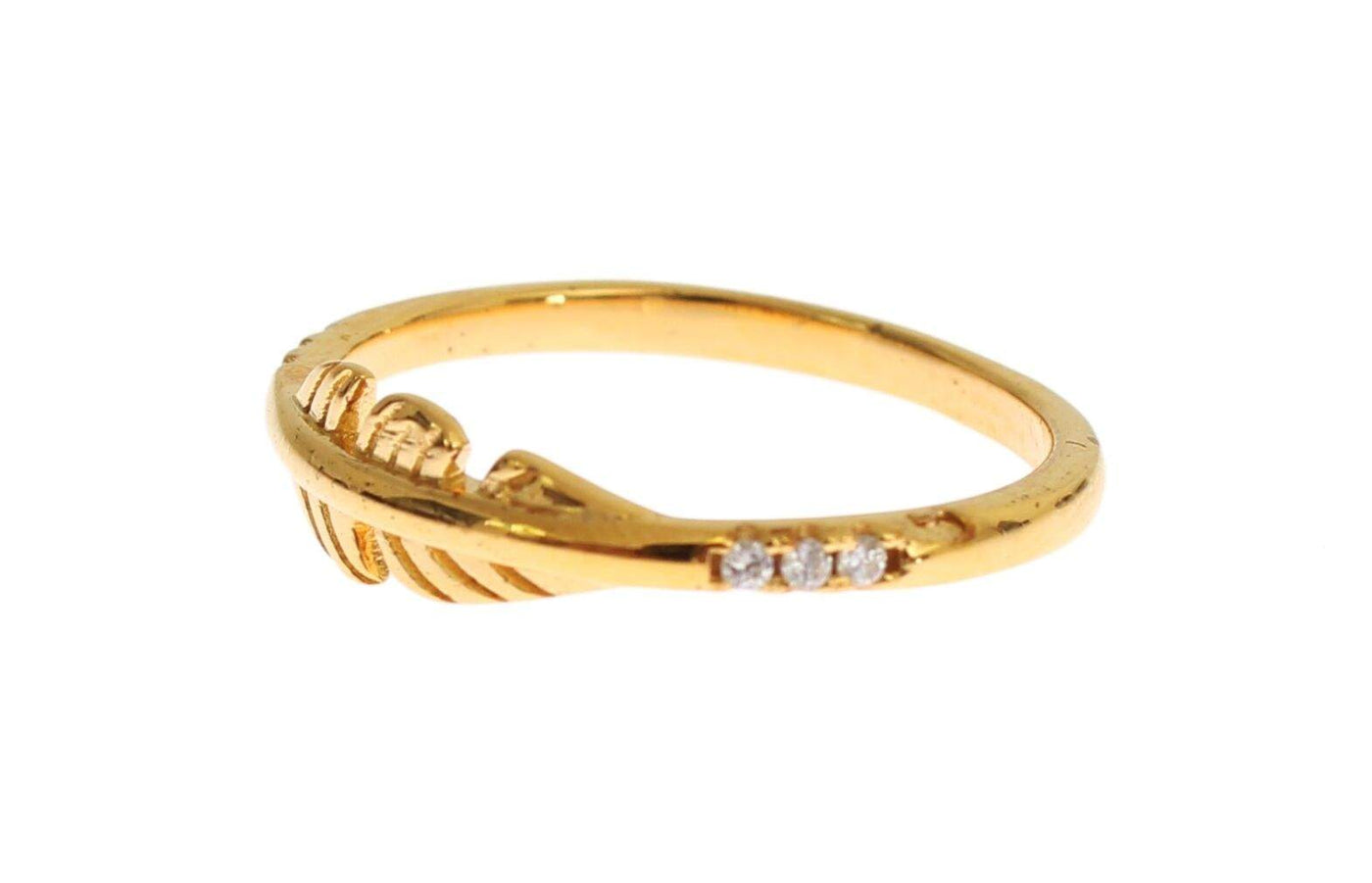 Nialaya Gold Clear CZ 925 Silver Ring #women, Accessories - New Arrivals, EU54 | US7, EU56 | US8, feed-agegroup-adult, feed-color-gold, feed-gender-female, Gold, Nialaya, Rings - Women - Jewelry at SEYMAYKA