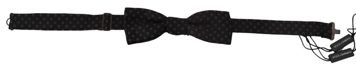 Dolce & Gabbana Black Silk Patterned Necktie  Accessory Bow Tie