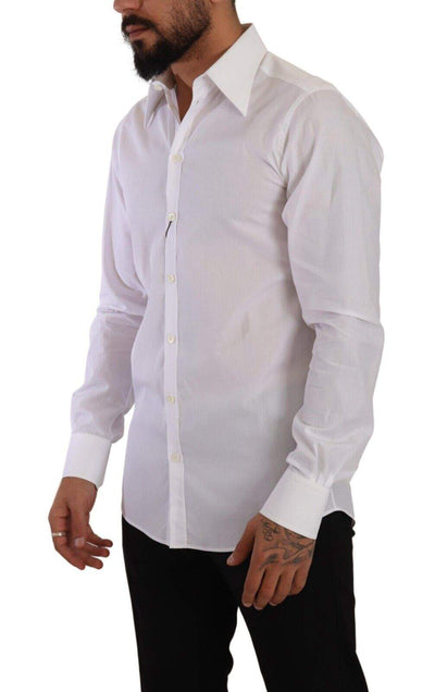Dolce & Gabbana White Cotton Slim Fit Formal Dress Shirt #men, Dolce & Gabbana, feed-1, IT40 | M, Shirts - Men - Clothing, White at SEYMAYKA