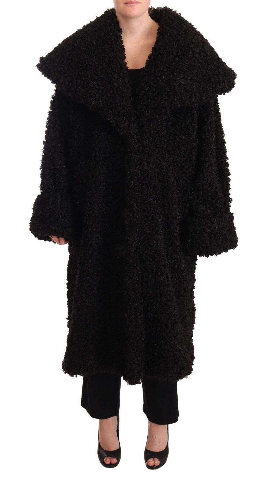 Dolce & Gabbana Black Polyester Fur Trench Coat Jacket Black, Dolce & Gabbana, feed-1, IT36 | S, Jackets & Coats - Women - Clothing at SEYMAYKA