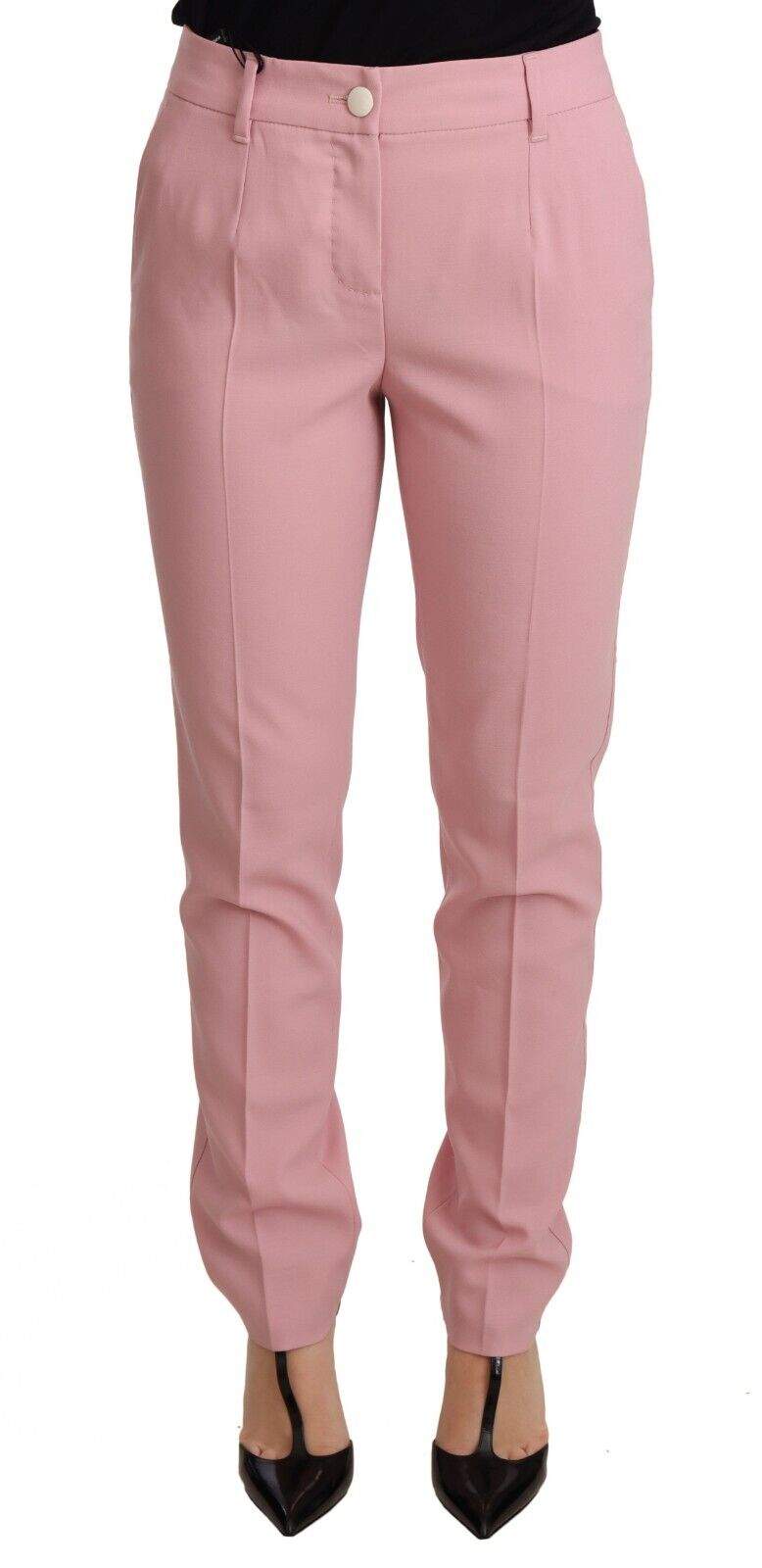 Dolce & Gabbana Pink  Trouser Virgin Wool Stretch Pants Dolce & Gabbana, feed-1, IT36 | XS, Jeans & Pants - Women - Clothing, Pink at SEYMAYKA