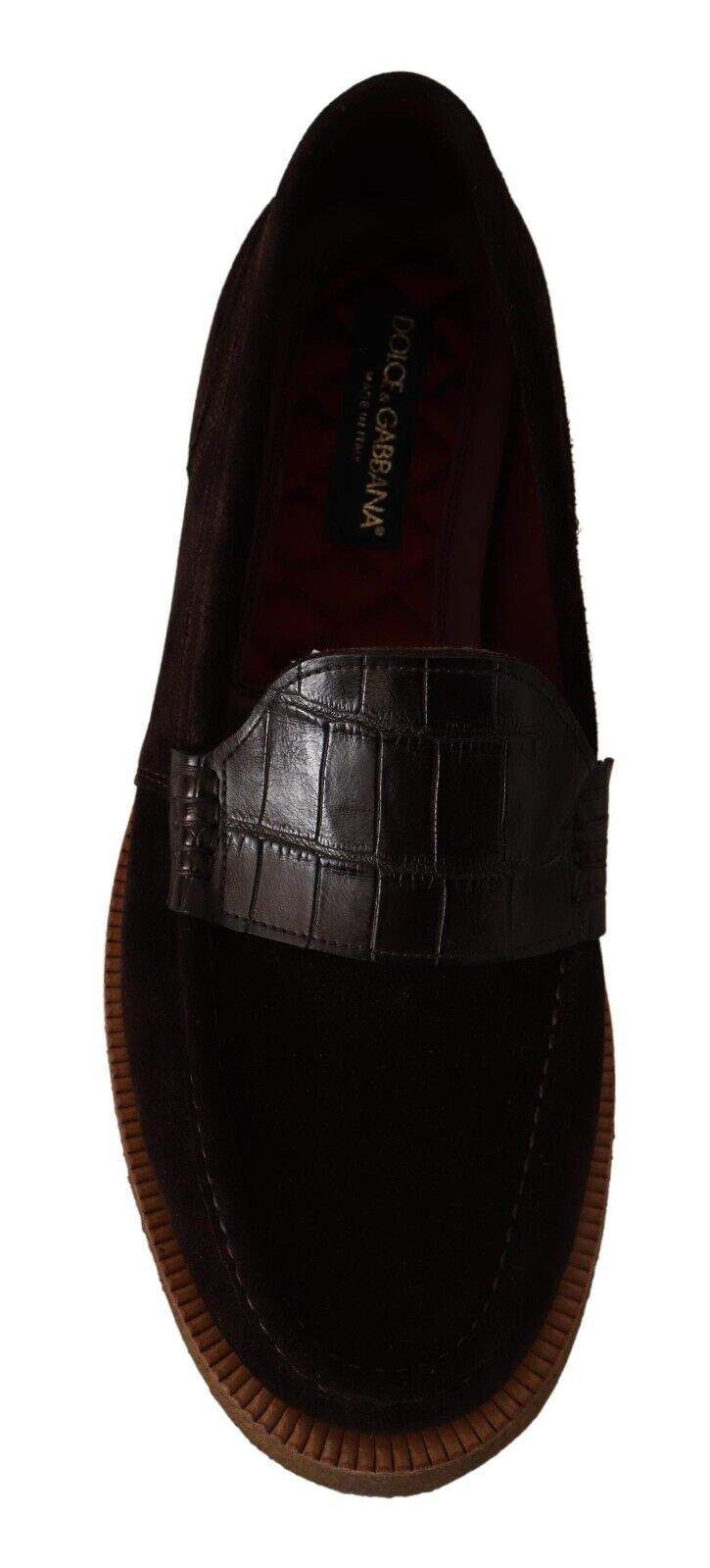 Dolce & Gabbana Brown Suede Leather Slip On Flats Moccasin Shoes #men, Brown, Casual - Men - Shoes, Dolce & Gabbana, EU44/US11, feed-1 at SEYMAYKA