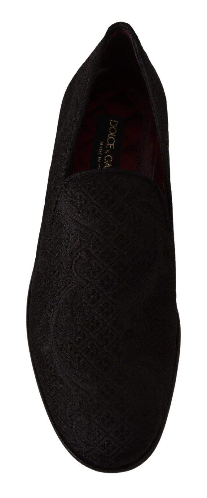 Dolce & Gabbana Black Floral Brocade Slippers Loafers Shoes #men, Black, Dolce & Gabbana, EU39/US6, feed-1, Loafers - Men - Shoes at SEYMAYKA