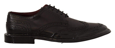 Dolce & Gabbana Black Leather Oxford Wingtip Formal Derby Shoes #men, Black, Dolce & Gabbana, EU43/US10, feed-1, Formal - Men - Shoes at SEYMAYKA