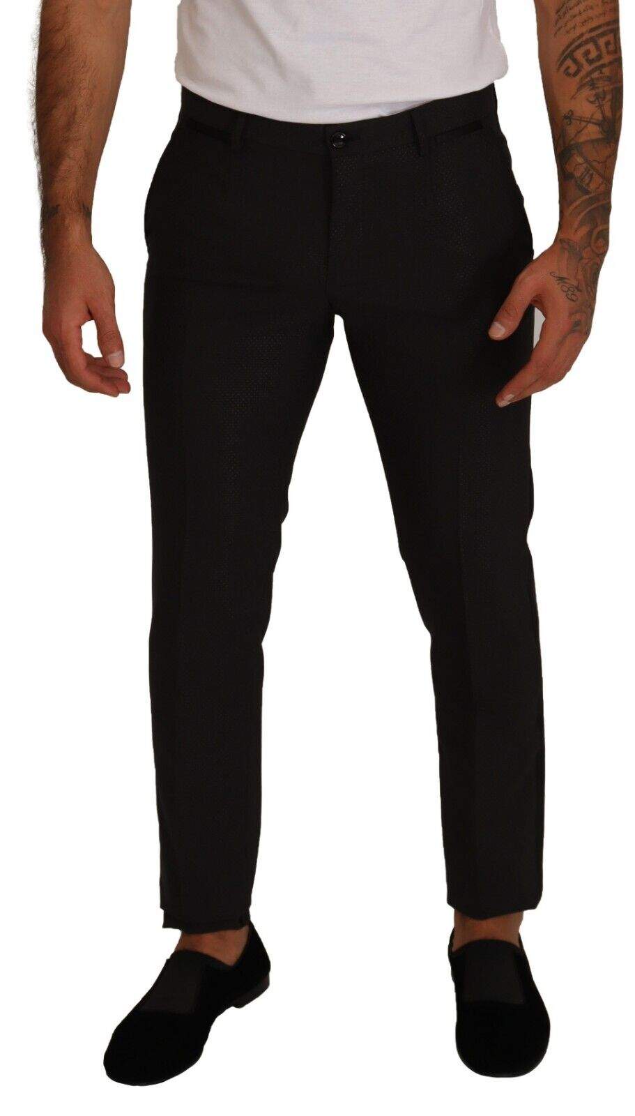 Dolce & Gabbana Black Brown Formal Tuxedo Dress Pants #men, Black and Brown, Dolce & Gabbana, feed-1, IT48 | M, Jeans & Pants - Men - Clothing at SEYMAYKA