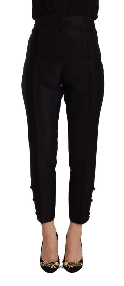Dsquared² Black Wool High Waist Skinny  Pants Black, Dsquared², feed-1, IT40|S, Jeans & Pants - Women - Clothing at SEYMAYKA