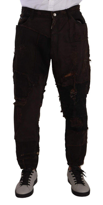 Dolce & Gabbana Brown Cotton Distressed Regular Denim Jeans #men, Brown, Dolce & Gabbana, feed-1, IT48 | M, Jeans & Pants - Men - Clothing at SEYMAYKA