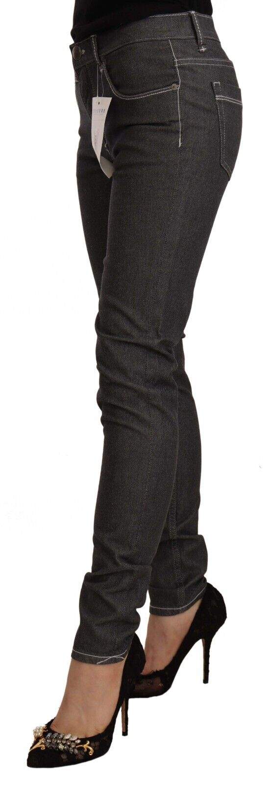 Acht Black Low Waist Skinny Denim Slim Fit Jeans Acht, Black, feed-1, Jeans & Pants - Women - Clothing, W26 | IT40 at SEYMAYKA