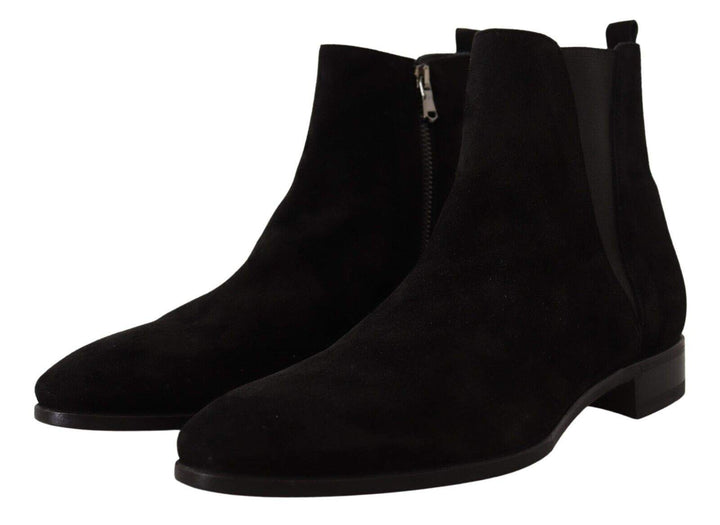 Dolce & Gabbana Black Suede Leather Chelsea  Boots Shoes #men, Black, Boots - Men - Shoes, Dolce & Gabbana, EU41/US8, feed-1 at SEYMAYKA