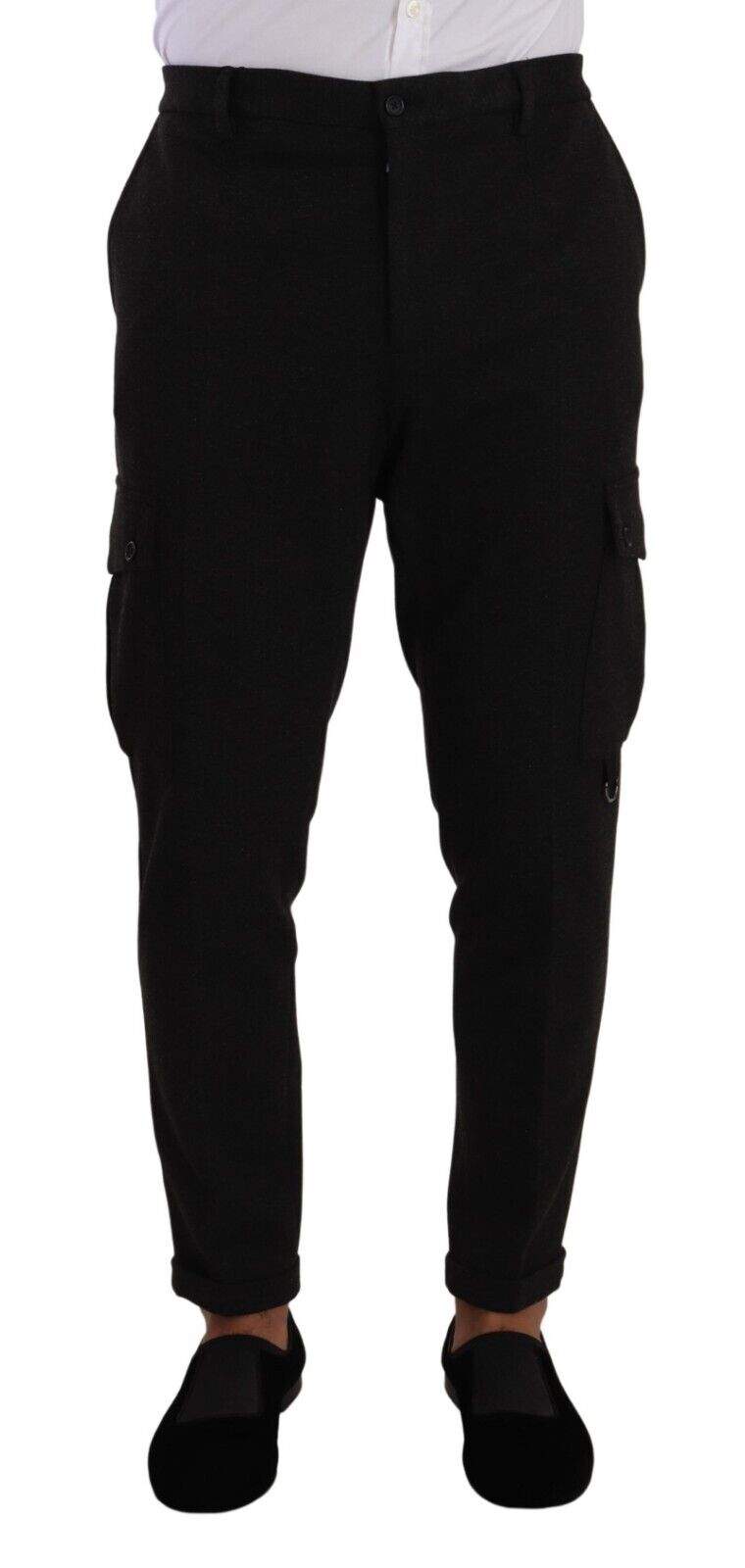 Dolce & Gabbana Black Viscose Cargo Skinny  Trouser Pants #men, Black, Dolce & Gabbana, feed-1, IT54 | XL, Jeans & Pants - Men - Clothing at SEYMAYKA
