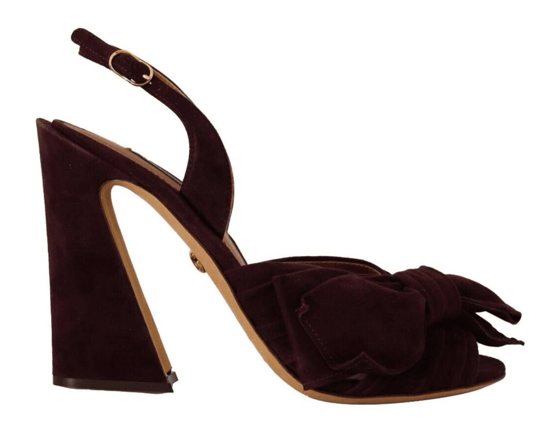 Dolce & Gabbana Dark Purple Suede Ankle Strap Sandals Shoes Dolce & Gabbana, EU39/US8.5, feed-1, Purple, Sandals - Women - Shoes at SEYMAYKA