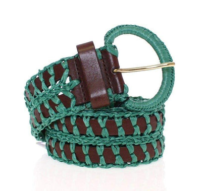 Dolce & Gabbana Green Raffia Woven Waist Leather Wide Belt 65 cm / 26 Inches, Belts - Women - Accessories, Dolce & Gabbana, feed-agegroup-adult, feed-color-Green, feed-gender-female, Green at SEYMAYKA