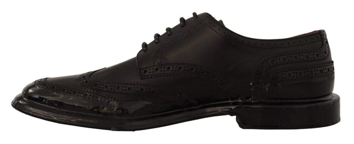 Dolce & Gabbana Black Leather Oxford Wingtip Formal Derby Shoes #men, Black, Dolce & Gabbana, EU43/US10, feed-1, Formal - Men - Shoes at SEYMAYKA