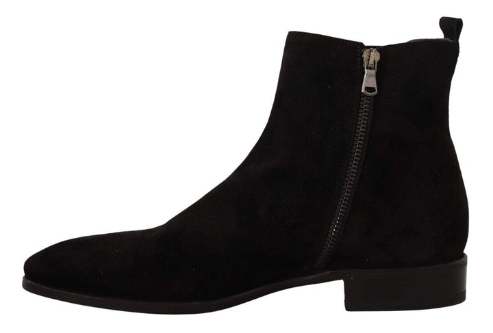 Dolce & Gabbana Black Suede Leather Chelsea  Boots Shoes #men, Black, Boots - Men - Shoes, Dolce & Gabbana, EU41/US8, feed-1 at SEYMAYKA