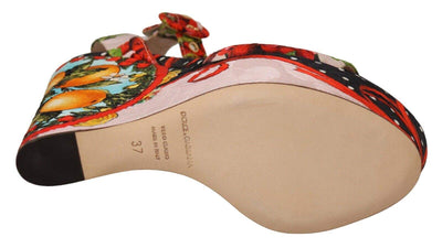 Dolce & Gabbana Multicolor Brocade Platform Heels Sandals Dolce & Gabbana, EU37/US6.5, feed-1, Multicolor, Sandals - Women - Shoes at SEYMAYKA